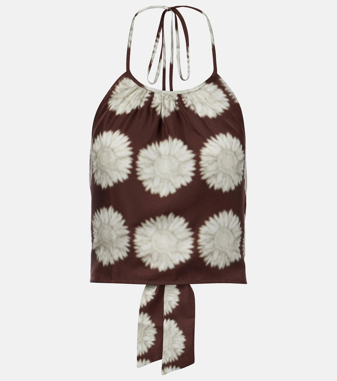 Asceno - Bello printed halterneck silk top