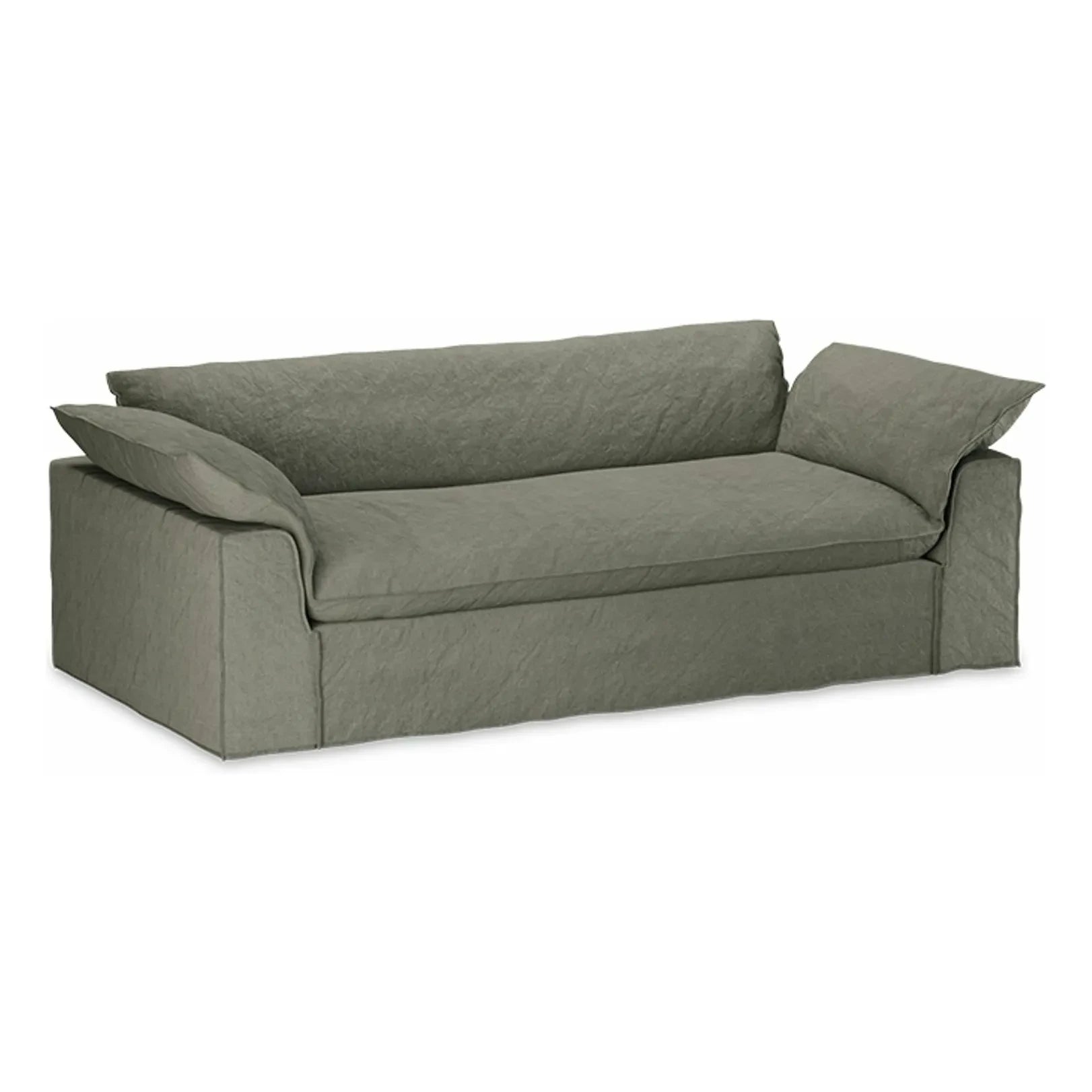 HKliving - Nomad 3-seater linen sofa | Khaki