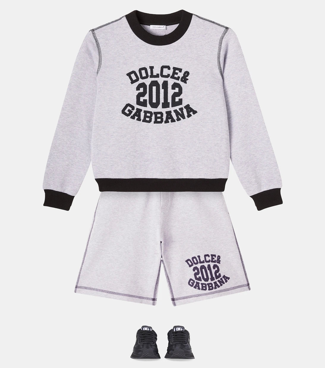 Dolce&Gabbana Kids - DG leather-trimmed snekaers