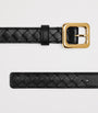 Bottega Veneta Black Calfskin Intrecciato Belt