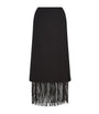 Sportmax Black Hiberis Fringed Midi Skirt