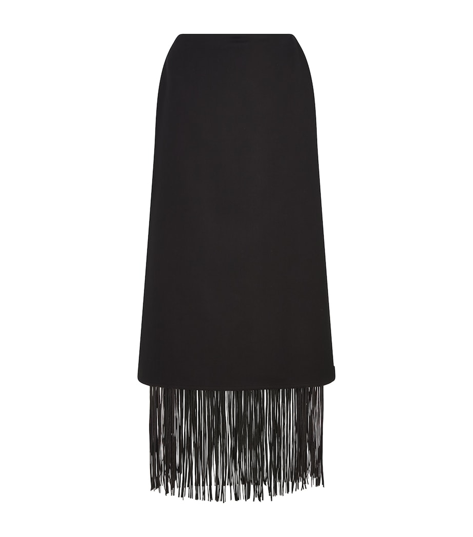 Sportmax Black Hiberis Fringed Midi Skirt
