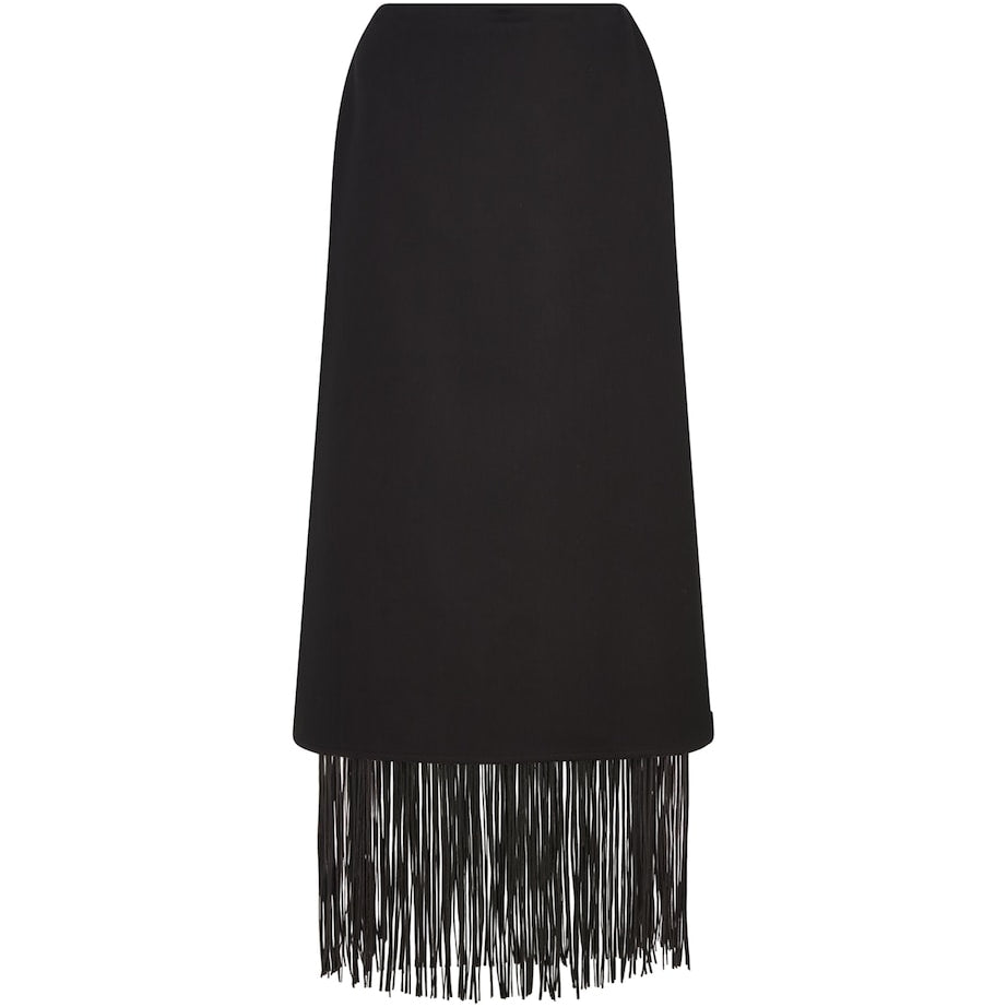 Sportmax Black Hiberis Fringed Midi Skirt