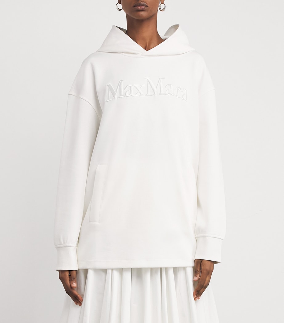 Cotton-Blend Logo Hoodie WHITE