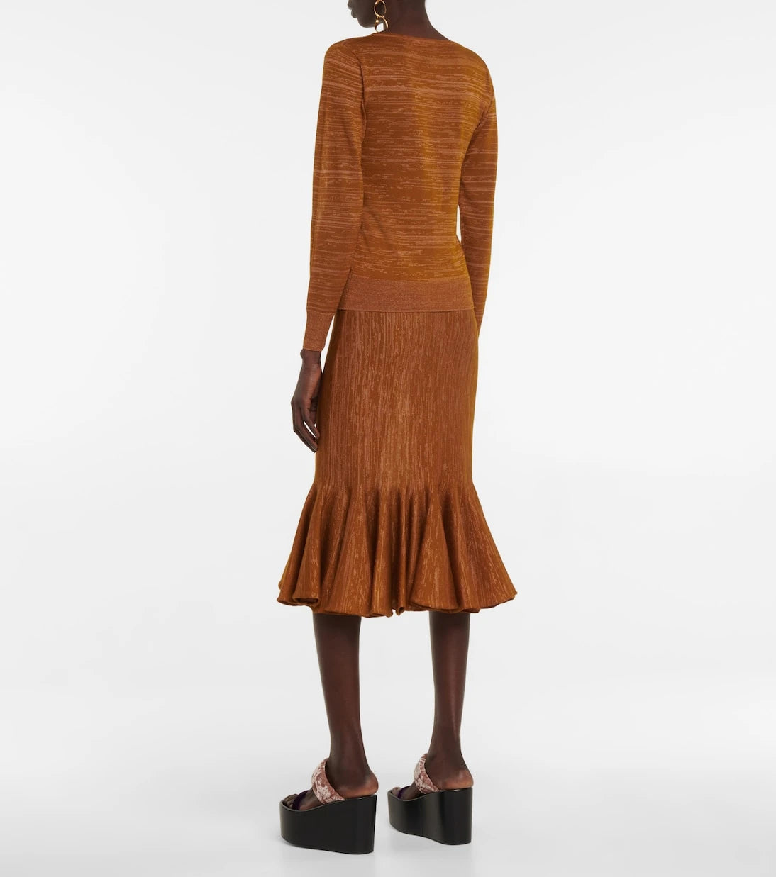 Dries Van Noten - Metallic wool-blend top