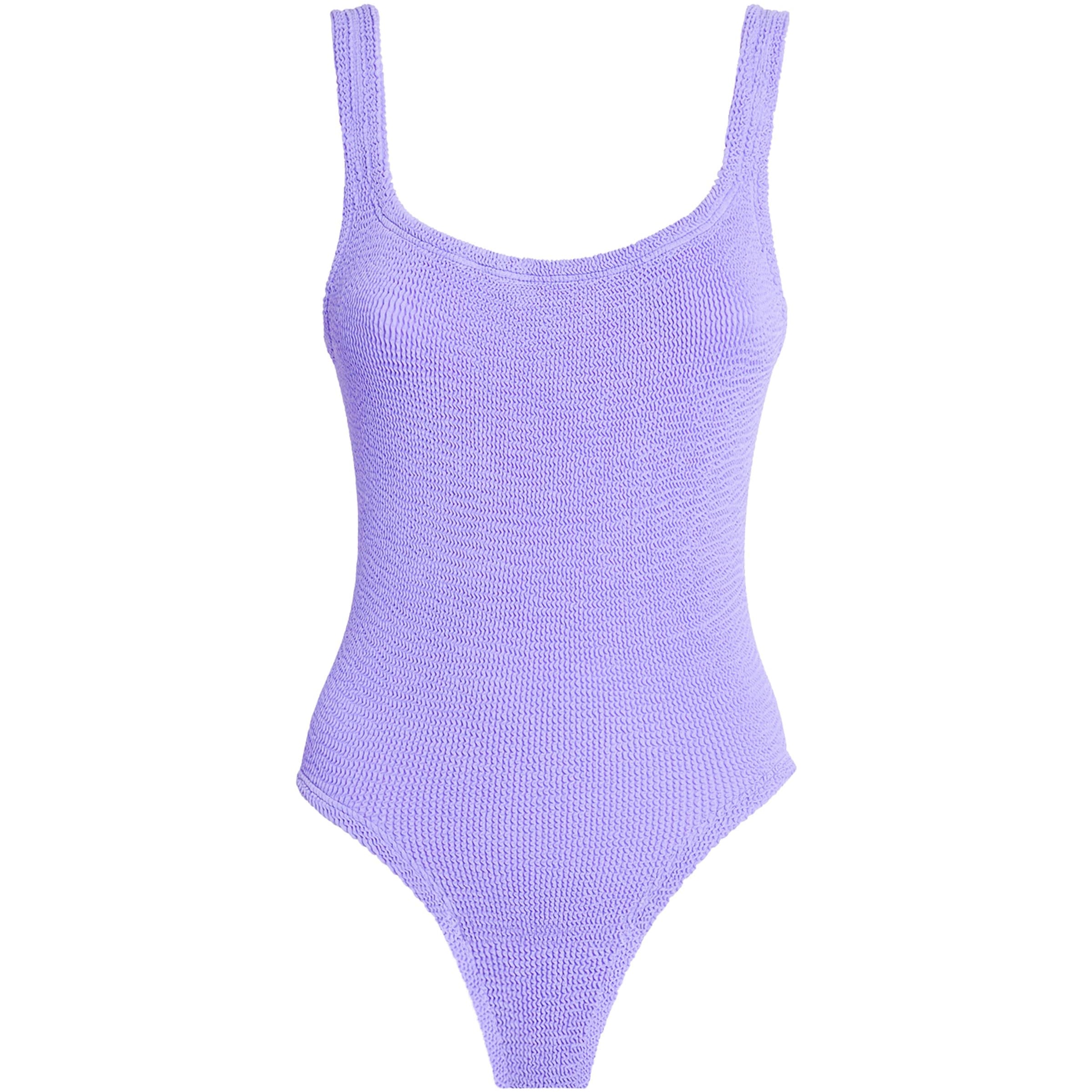 Purple Square-Neck Swimsuit
