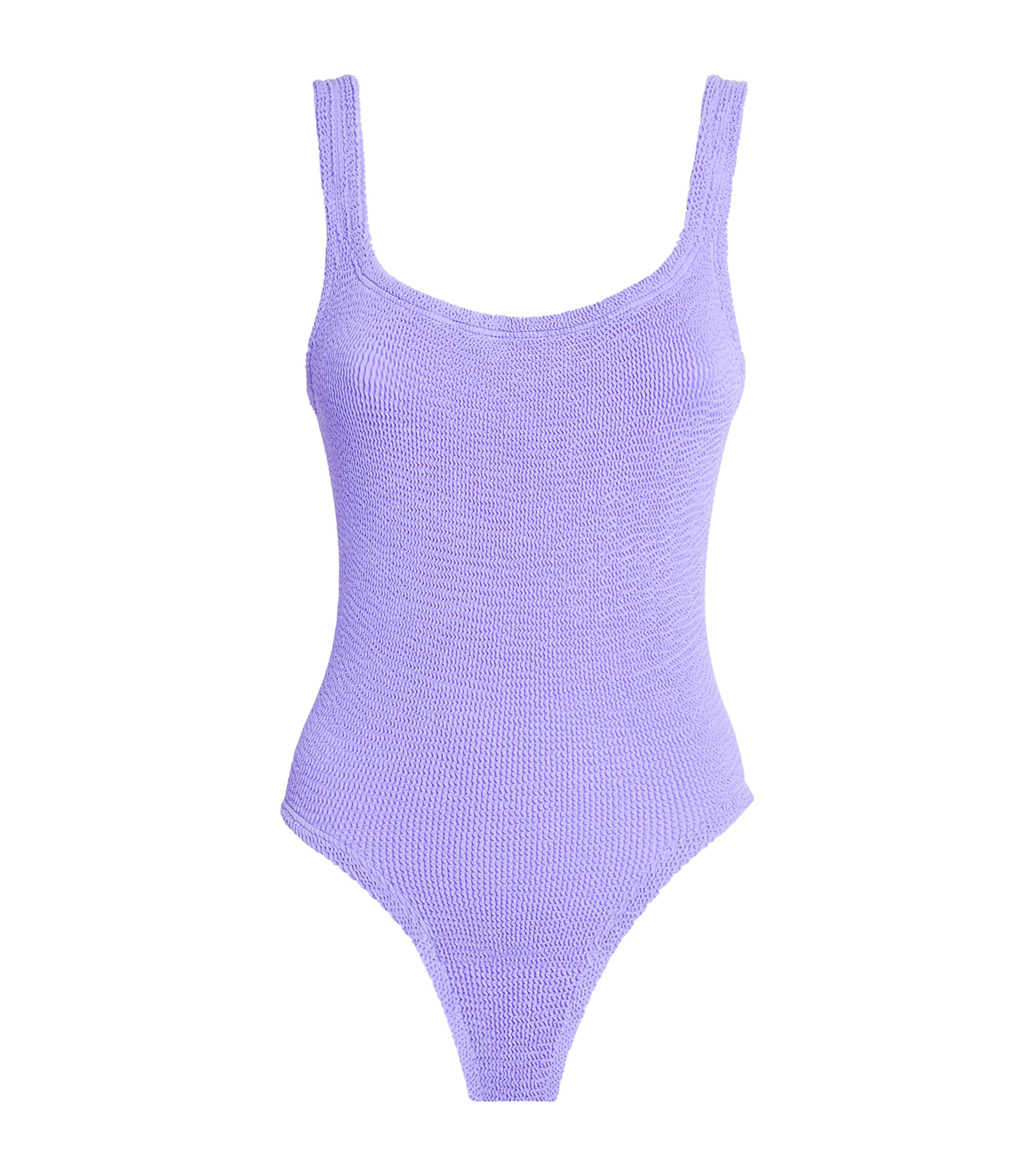 Purple Square-Neck Swimsuit