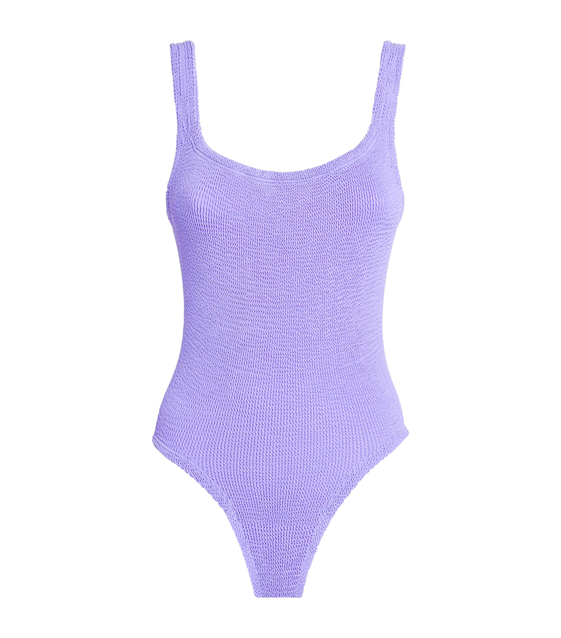 Purple Square-Neck Swimsuit