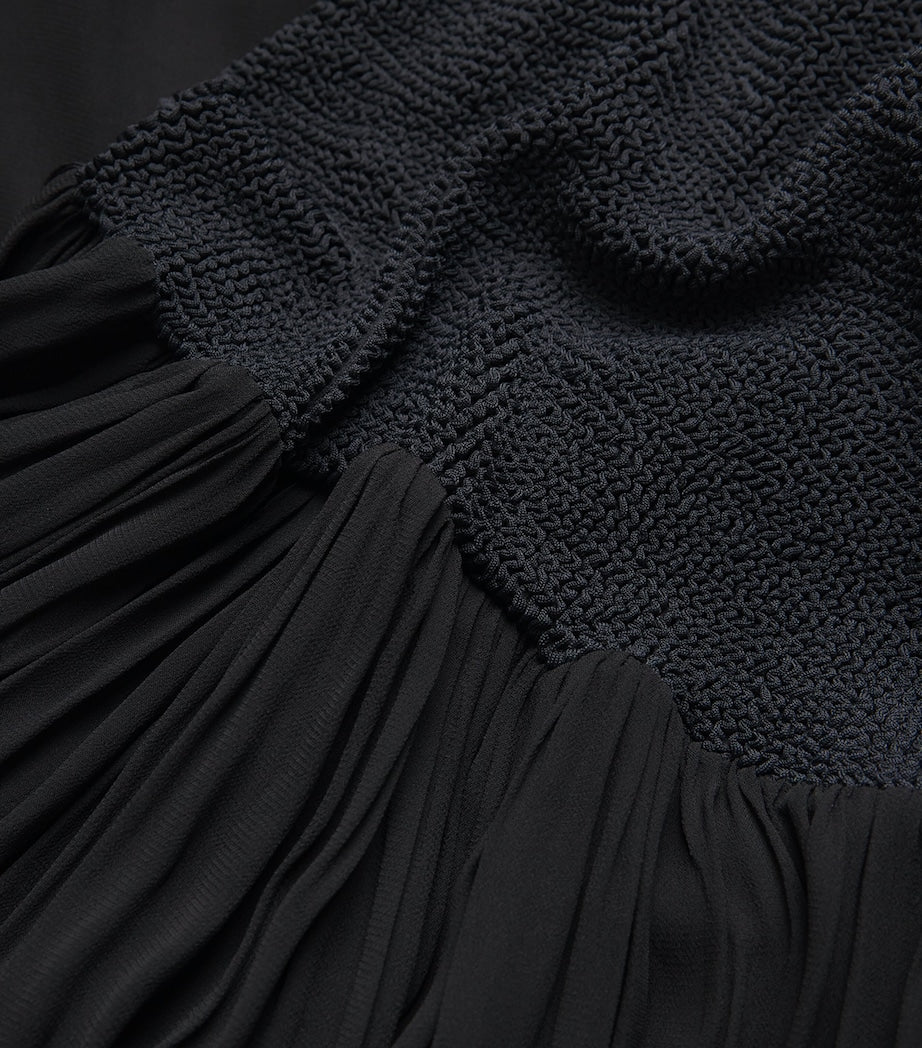 Hunza G Black Hybrid Maxi Skirt