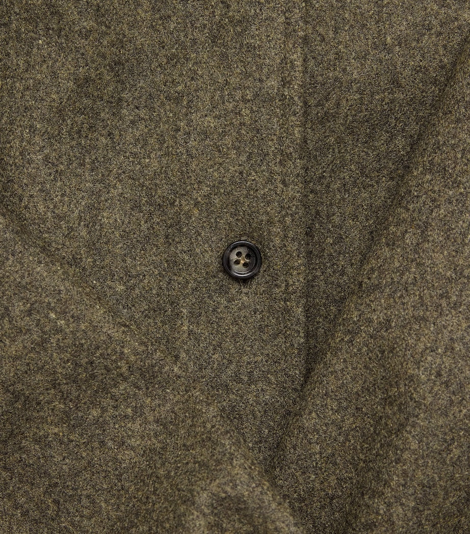 Max Mara Green Wool Collared Cardigan