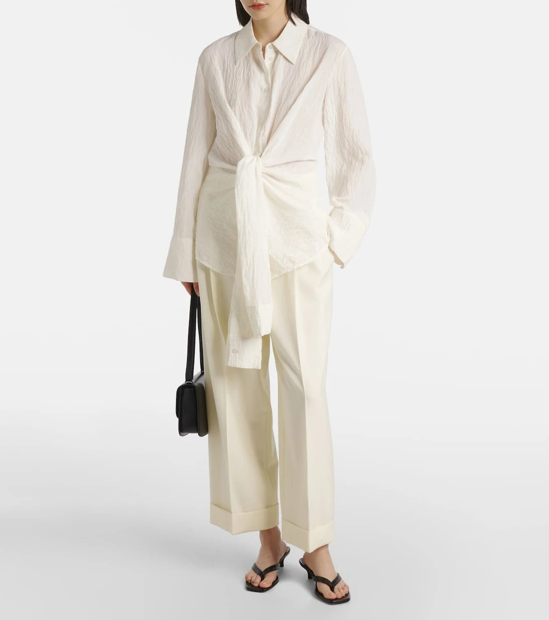 Róhe - Knot-detail silk-blend shirt