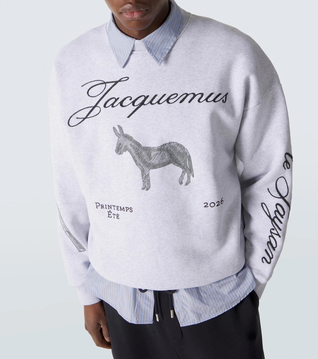 Jacquemus - J embroidered cotton fleece sweatshirt
