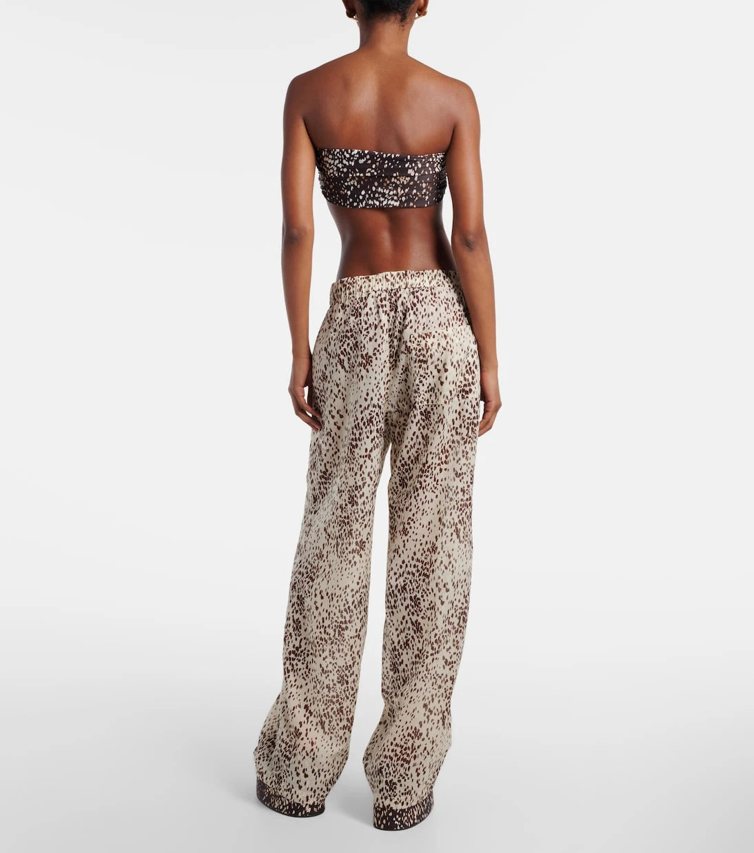 The Attico - Leopard-print cotton wide-leg pants