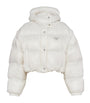 Prada White Crop Re-Nylon Puffer Jacket