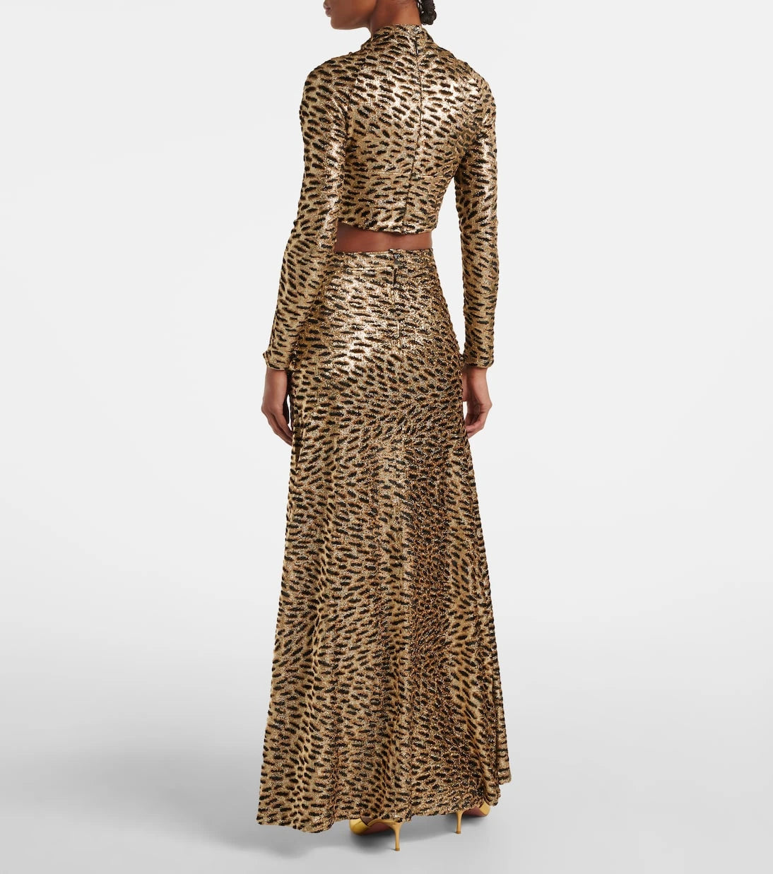Rabanne - Tiger-print metallic top