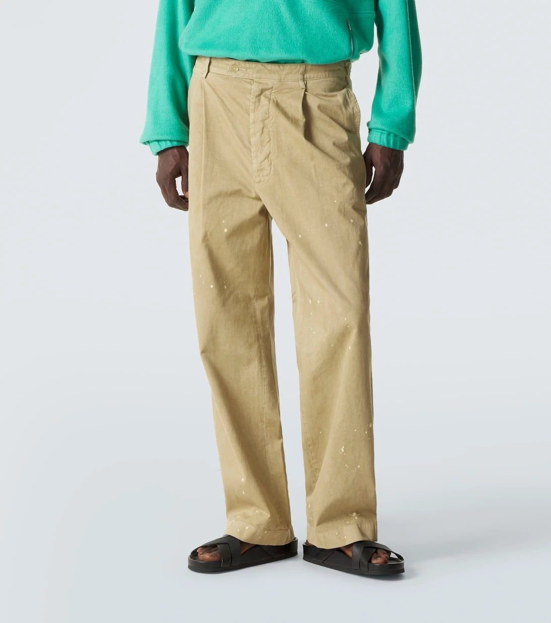 Auralee - Distressed cotton chinos