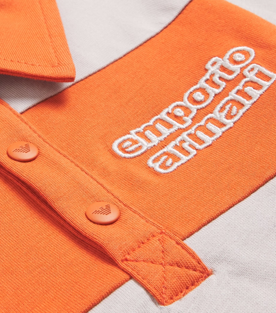 Emporio Armani Kids Cotton Long-Sleeve Logo Polo Shirt (6-36 Months)