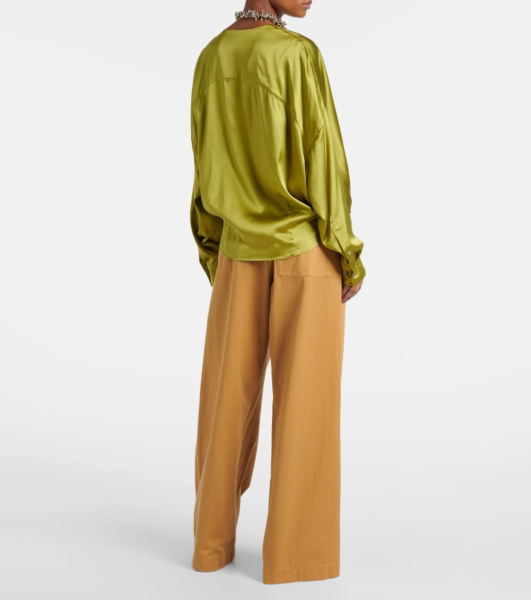 Dries Van Noten - Draped silk-blend satin blouse