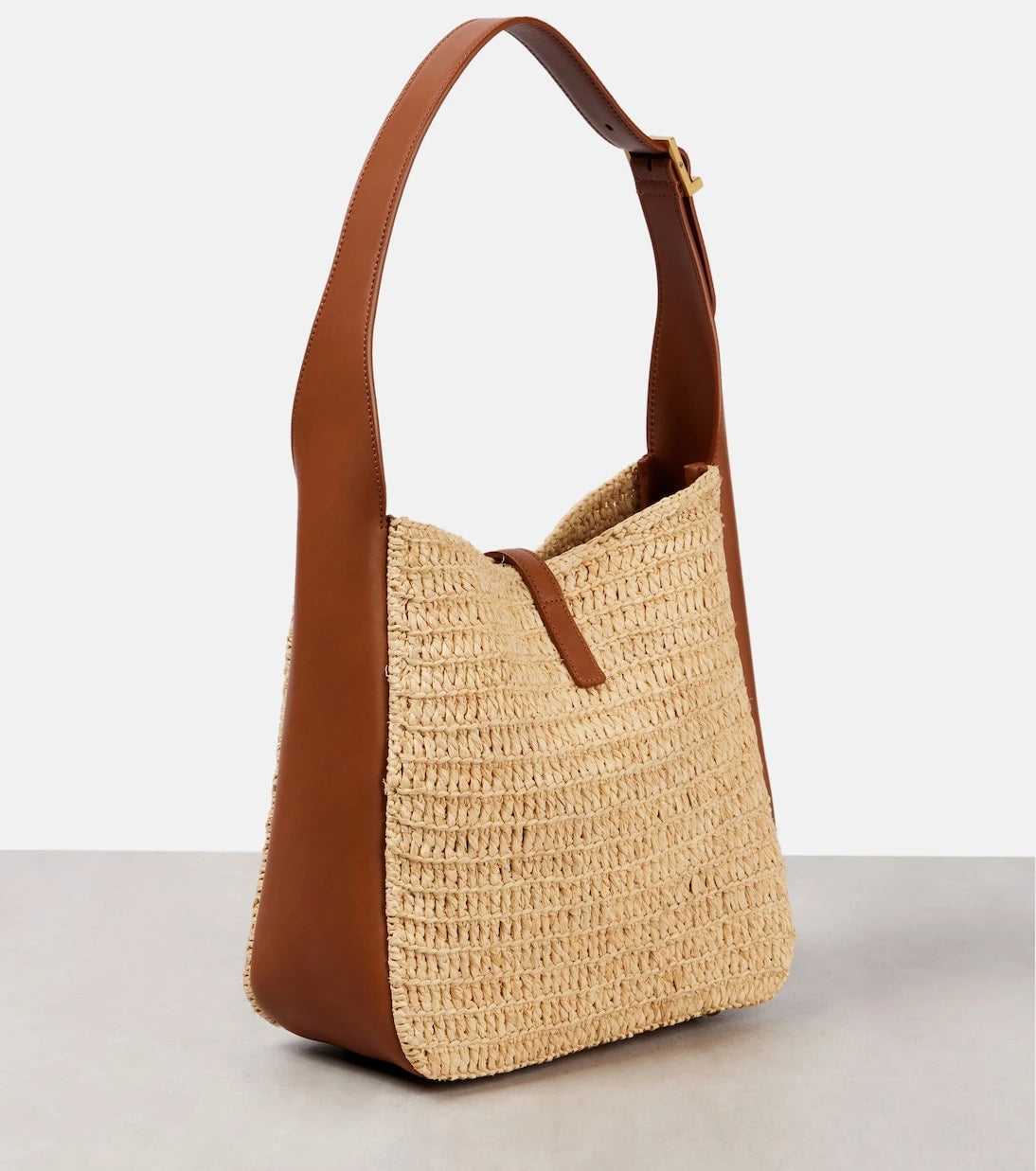 Saint Laurent - Le 5 à 7 Small raffia shoulder bag