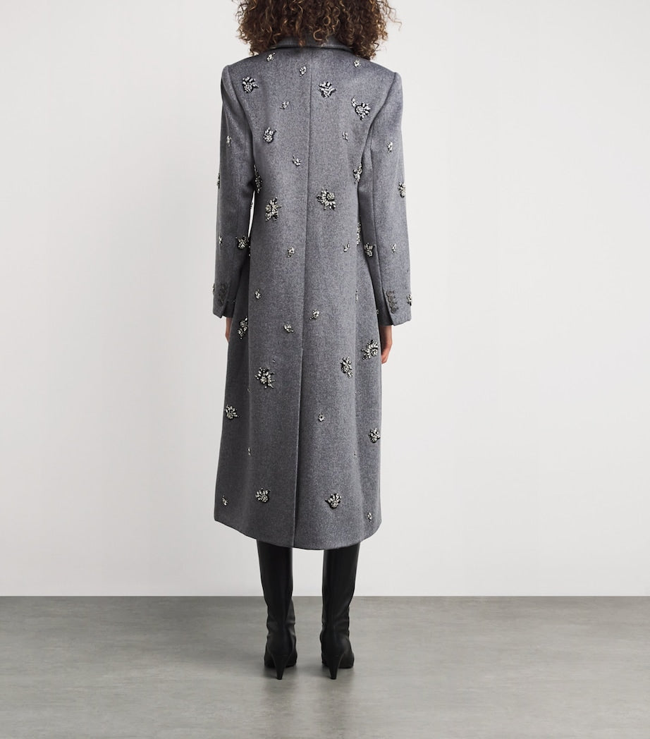 Simkhai Grey Wool-Blend Embellished Gianni Coat