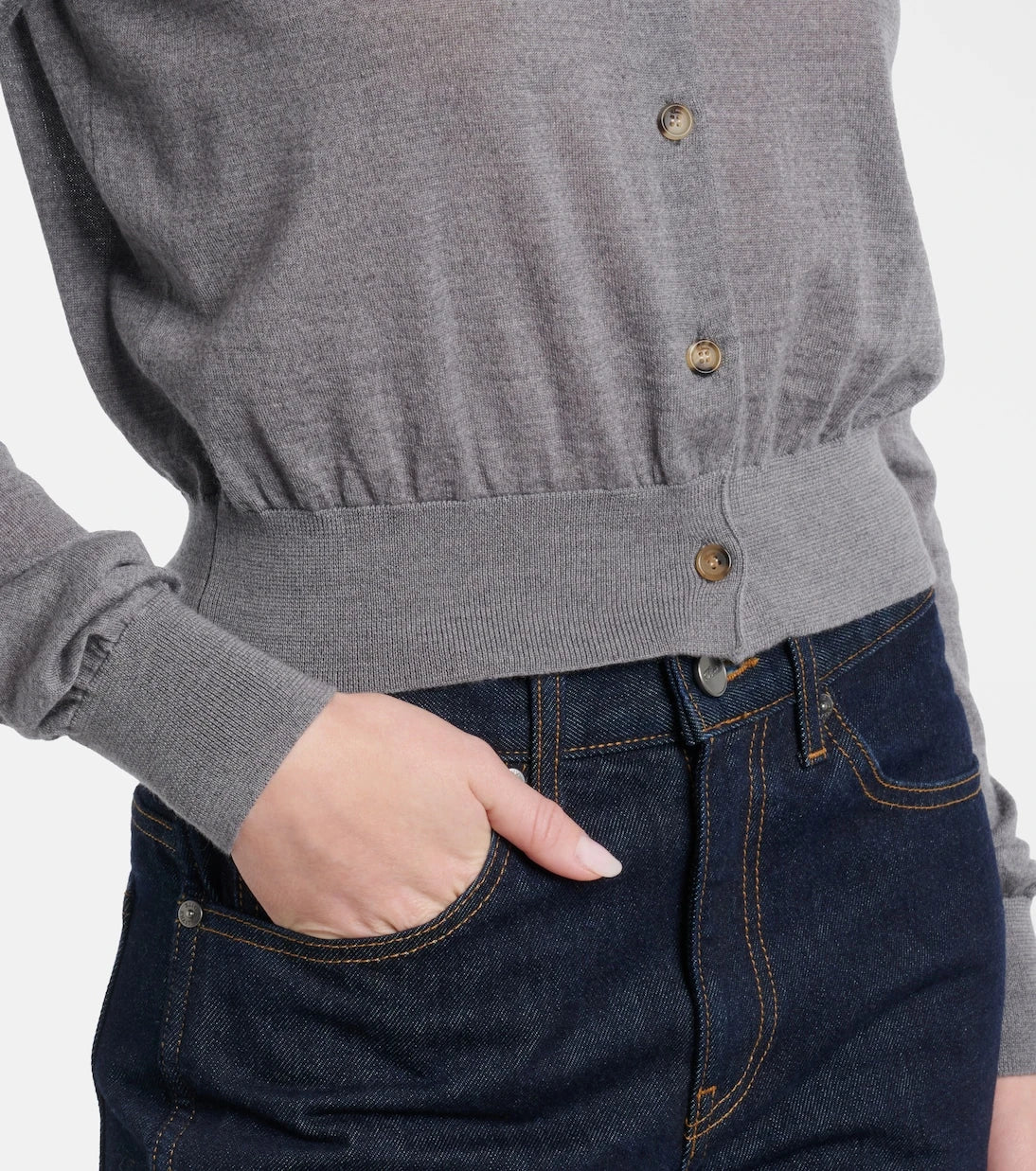 Khaite - Tansy cropped wool and cashmere cardigan