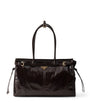 Prada Brown Large Leather Buckled Tote Bag