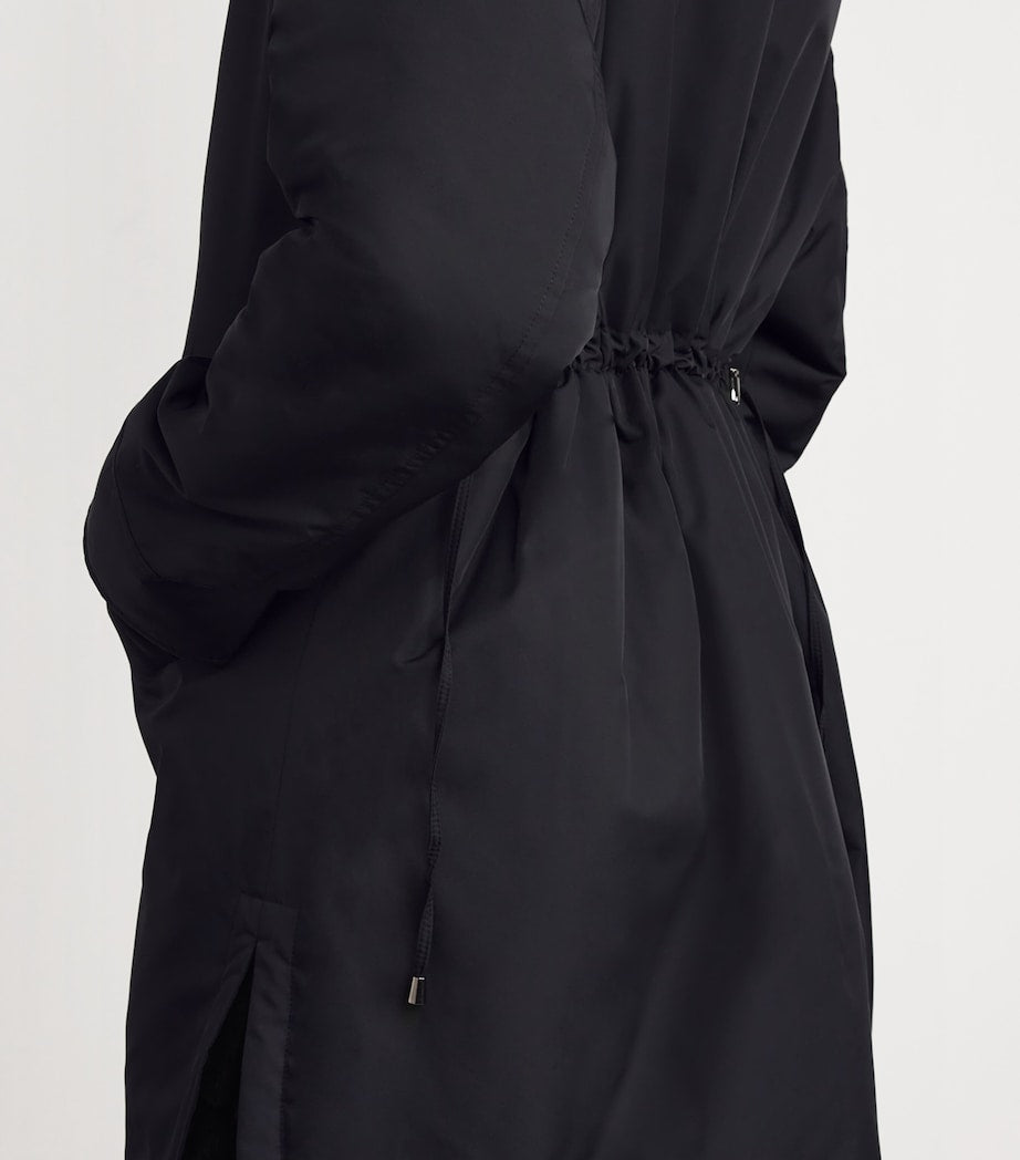 Yves Salomon Black Fox-Rabbit Fur-Trim Parka