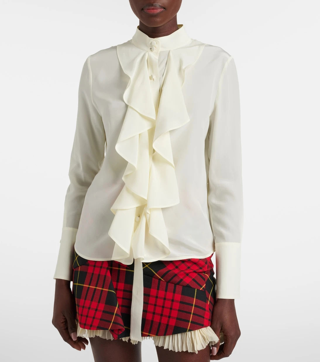 McQueen - Ruffled silk blouse