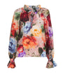 Alice+Olivia Multi Cotton-Silk Norah Peasant Blouse