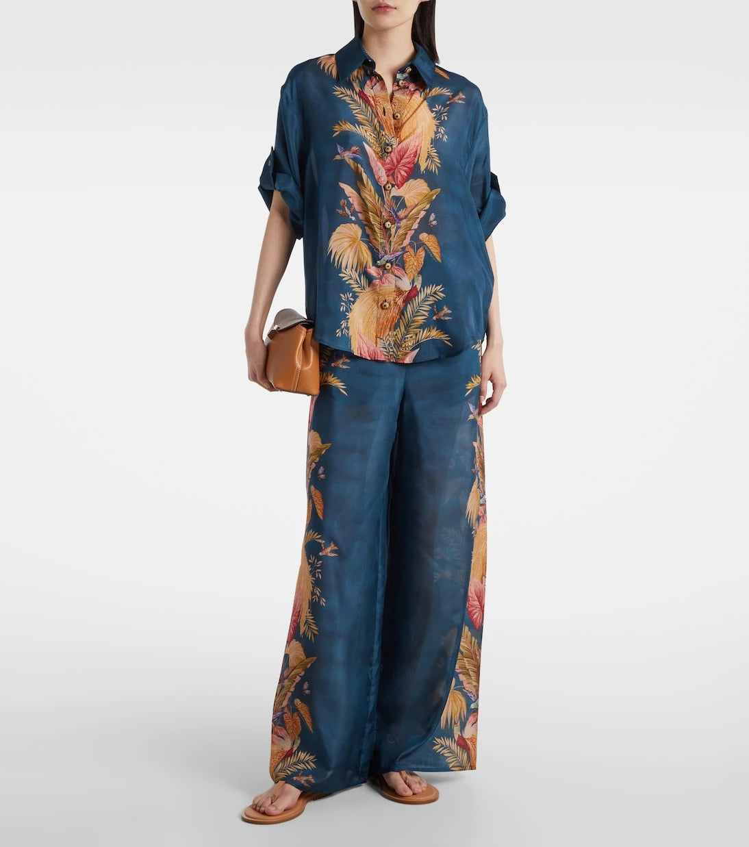 Zimmermann - Ascension floral silk wide-leg pants
