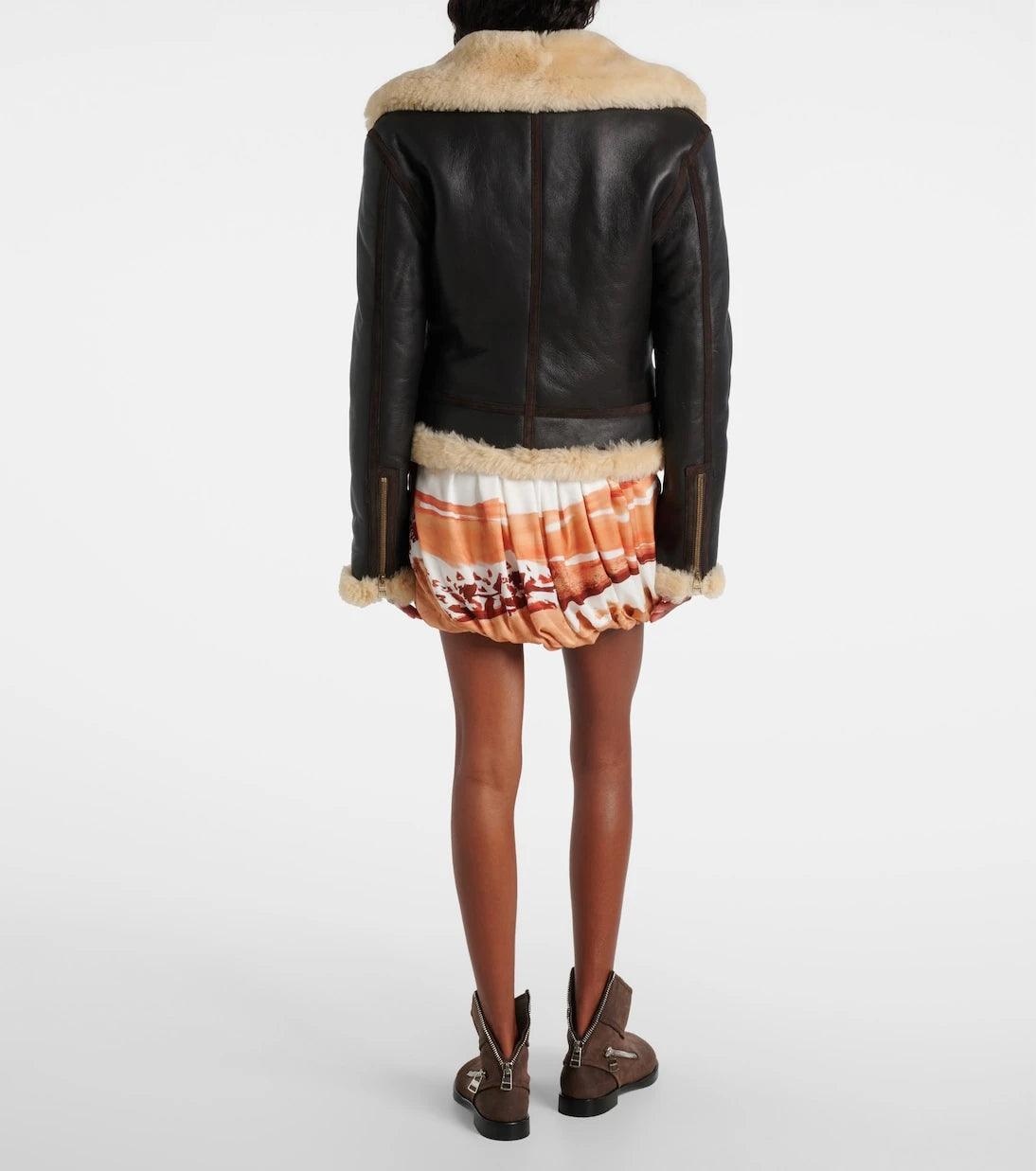 JW Anderson - Shearling-trimmed leather jacket