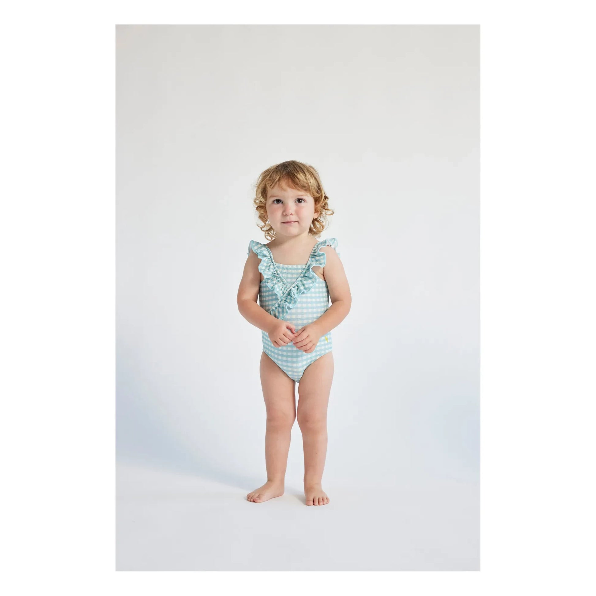 Bobo Choses - Vichy 1-piece swimming costume | Light Blue