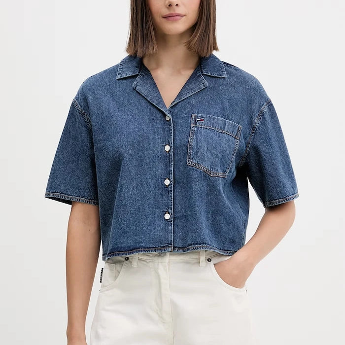 Tommy Jeans риза дамска от деним