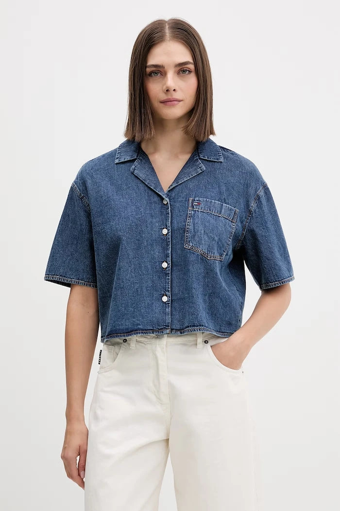Tommy Jeans риза дамска от деним
