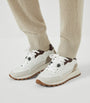 Brunello Cucinelli White Calfskin Monili-Detail Sneakers