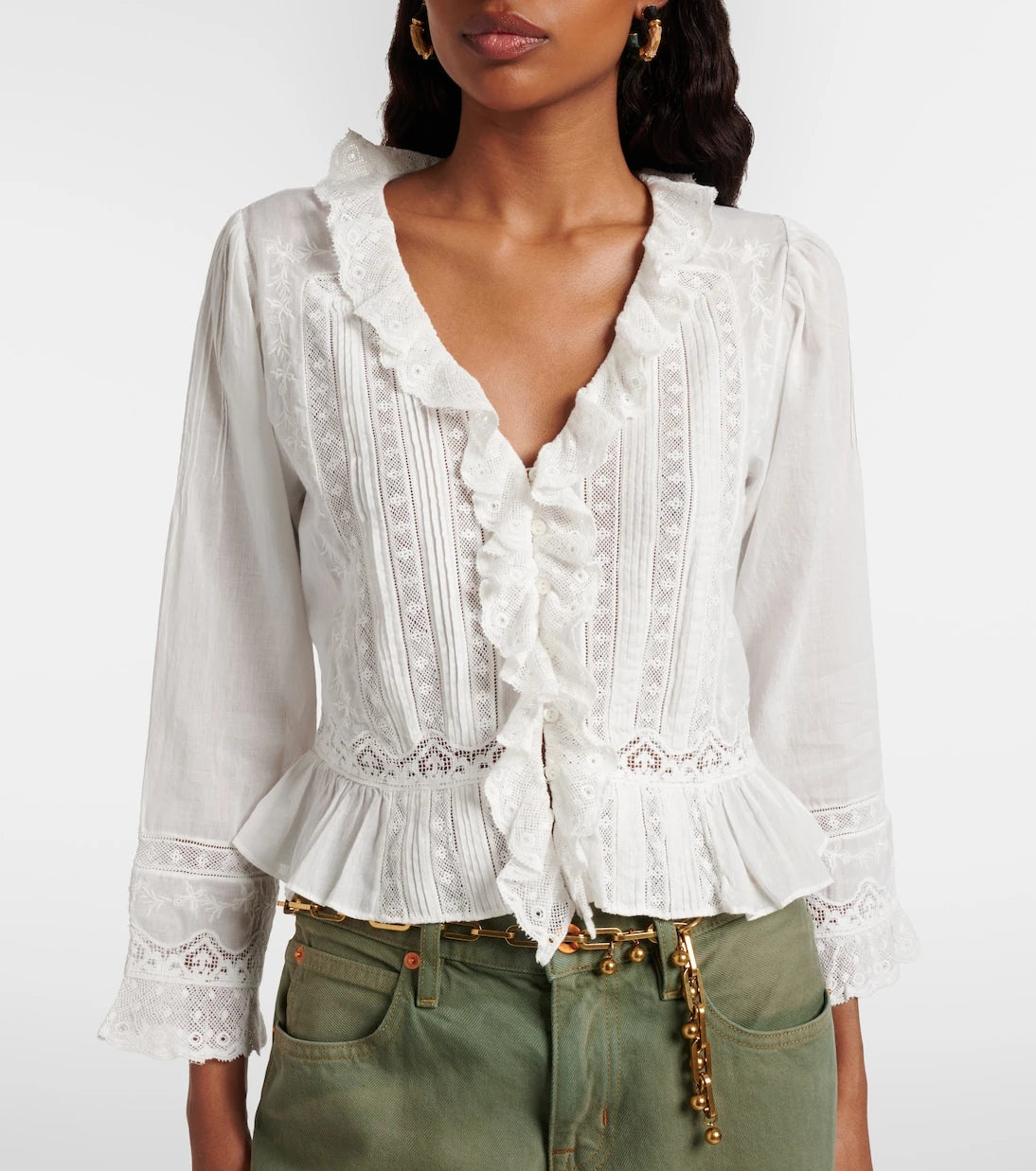 Dôen - Eldoris ruffled cotton blouse