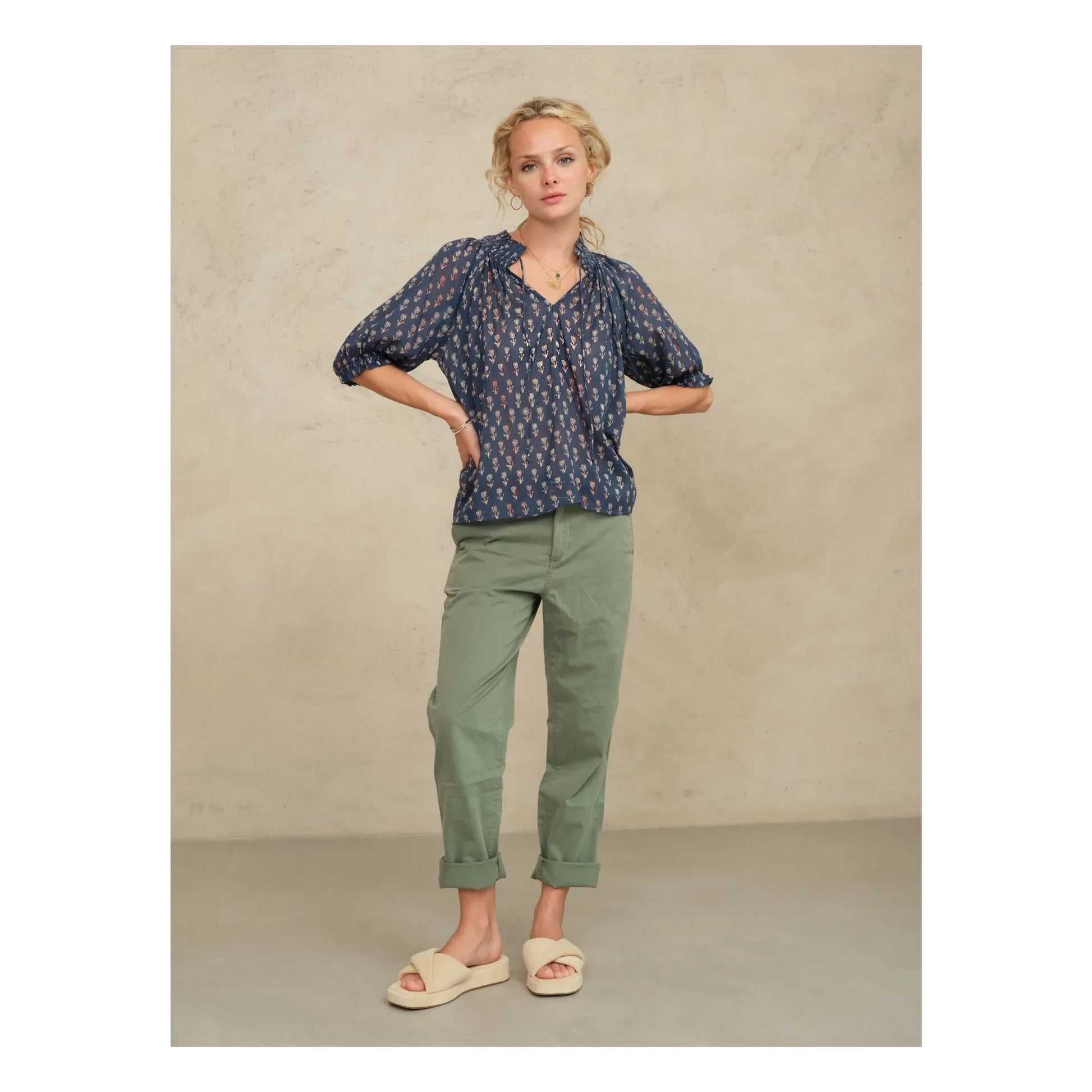 M.A.B.E. - Ari Cotton blouse | Indigo