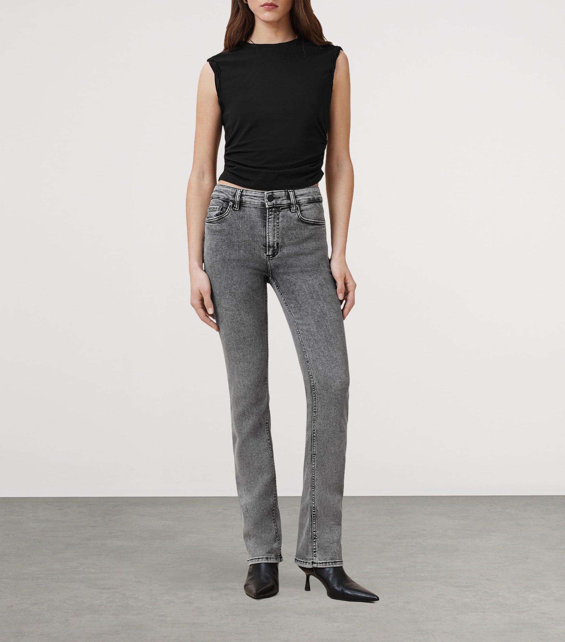 AllSaints Black Cotton-Modal West Tank