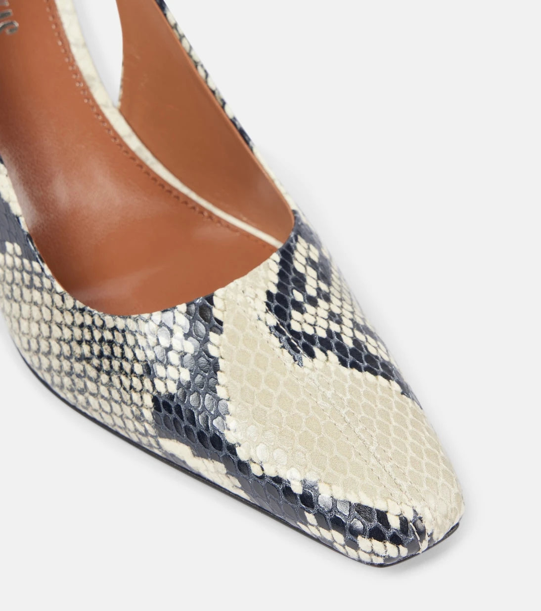 Paris Texas - Belle 75 snake-effect leather slingback pumps