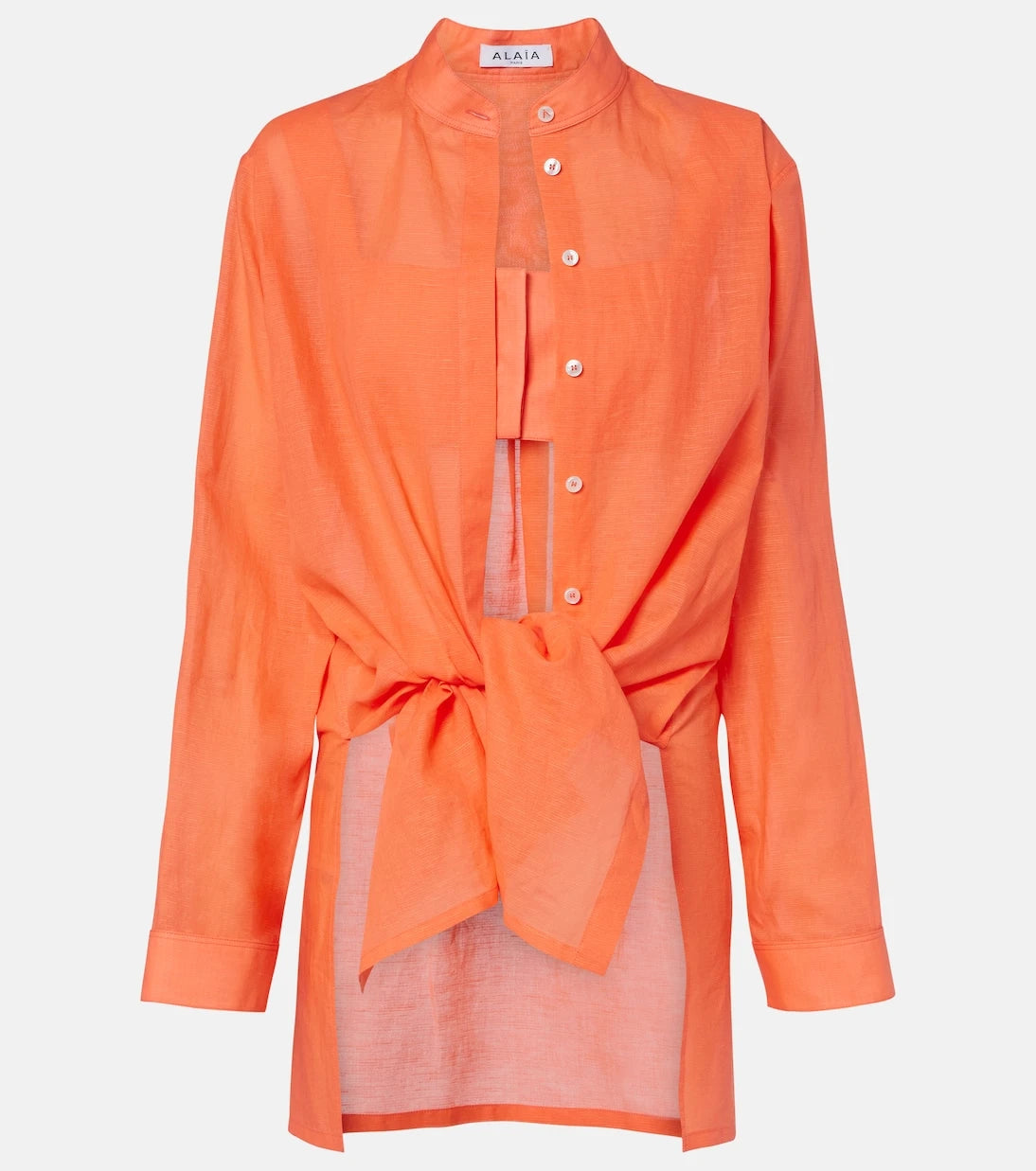 Alaïa - Layered cotton and linen shirt