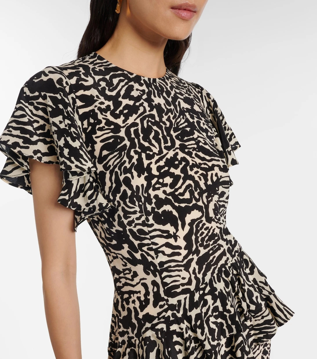 Ulla Johnson - فستان أمايا متوسط الطول من الكريب دي شين الحريري