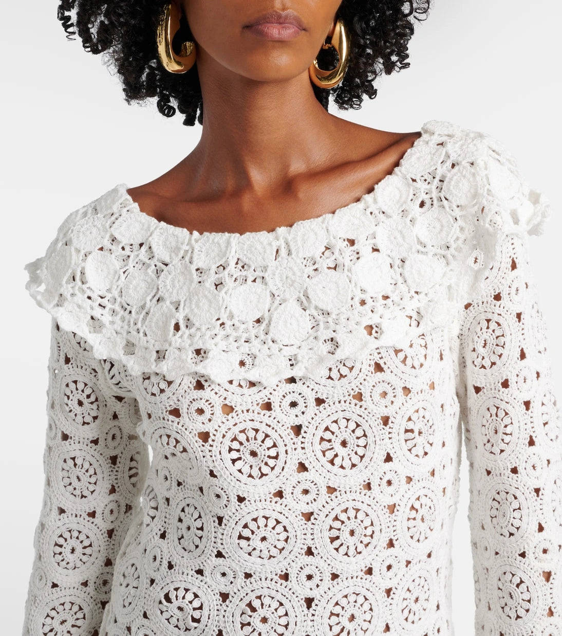 Rixo - Envalira cotton crochet minidress