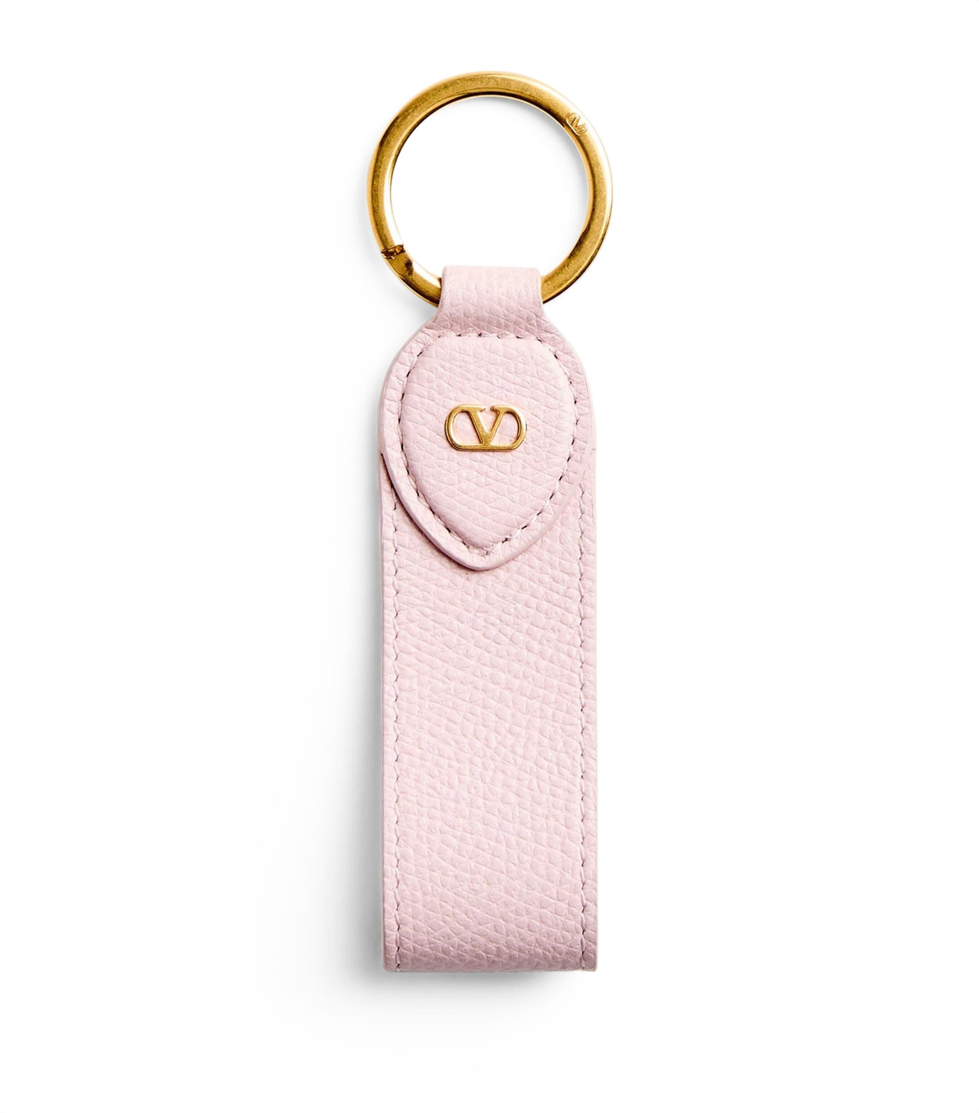 Valentino Garavani Pink Leather VLogo Keychain