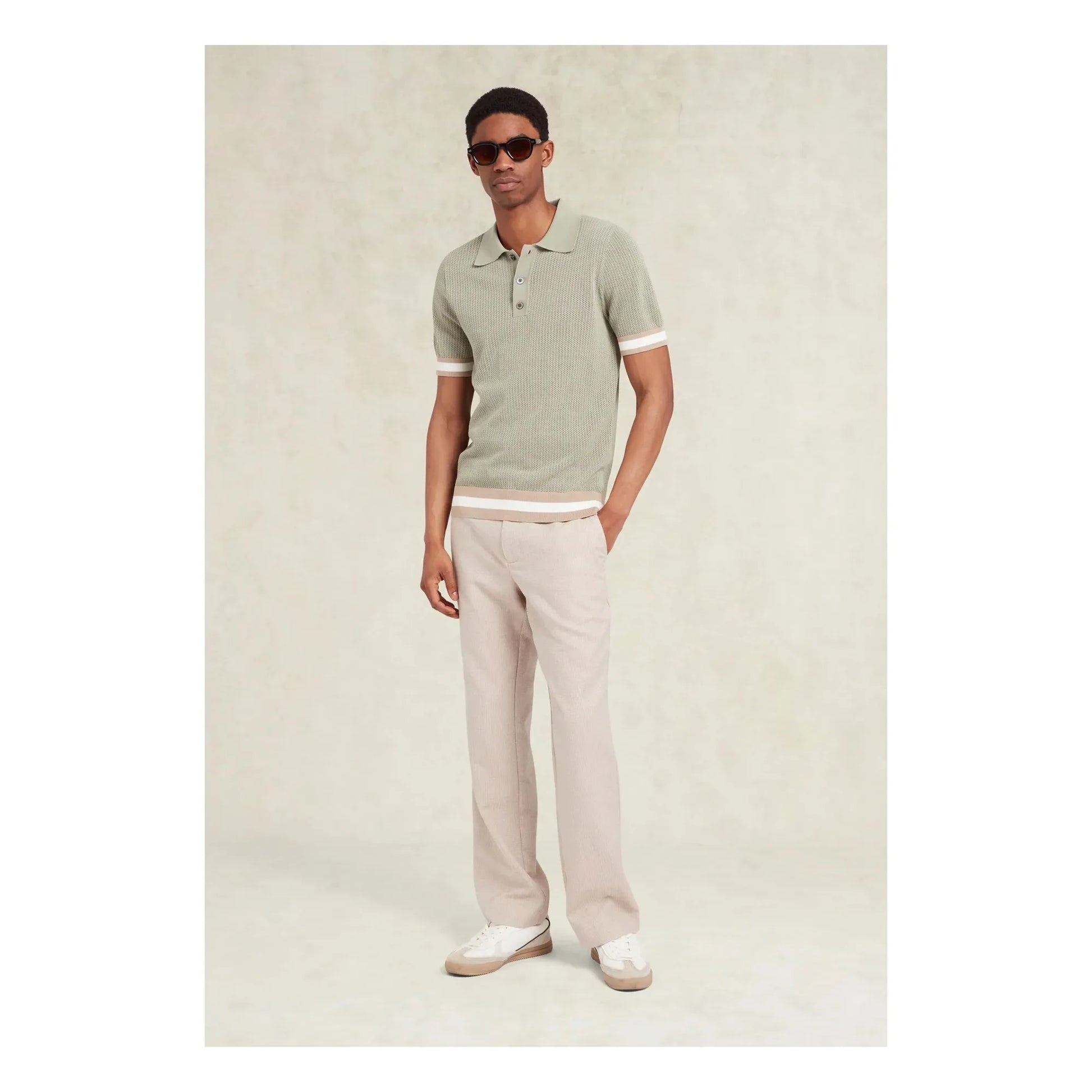 Ché Studios - Quinn Cotton polo shirt | Beige - Green