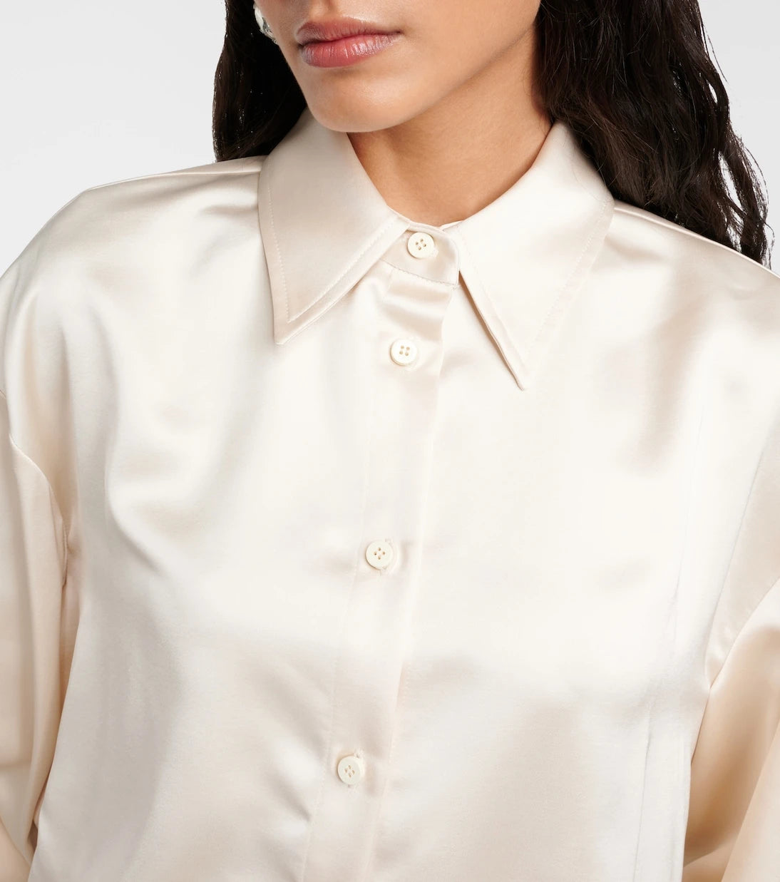 The Attico - Feather-trimmed satin gown