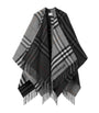 Burberry Grey Wool-Cashmere Contrast-Check Cape