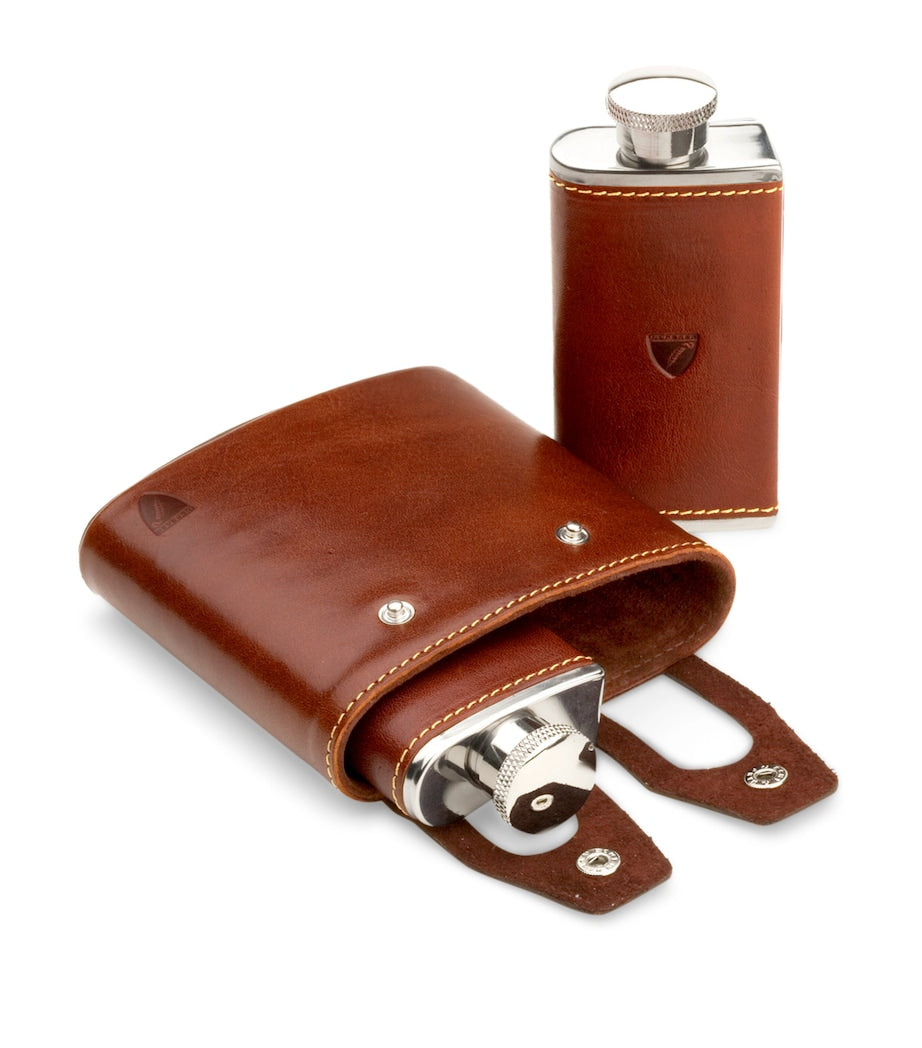 Double Leather Hip Flask