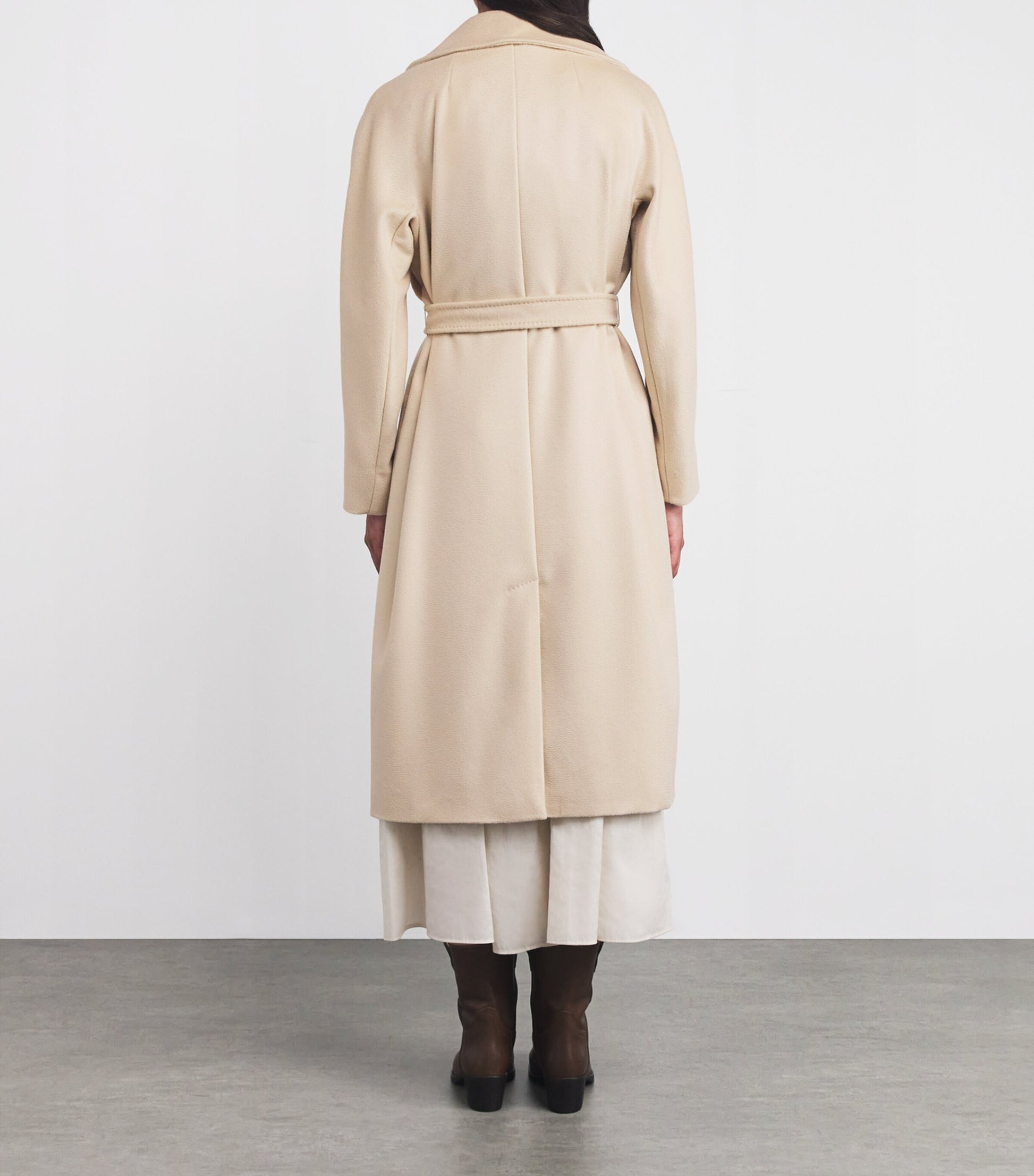 Weekend Max Mara White Virgin Wool Belted Coat