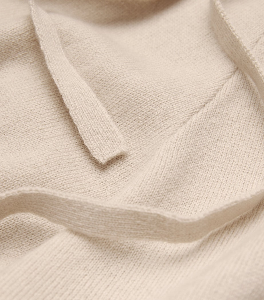 Beige Wool-Cashmere Wide-Leg Trousers