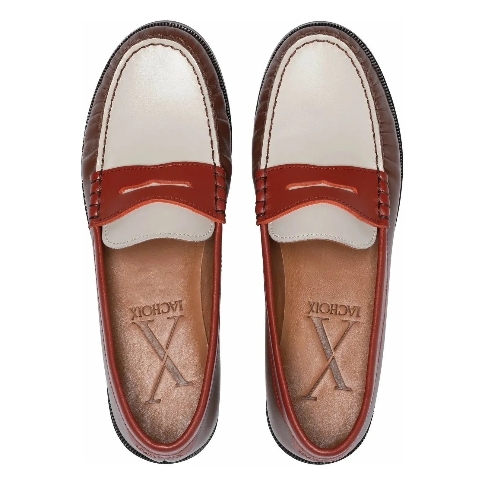 Lachoix - Penny Tricolor Loafers | Brown